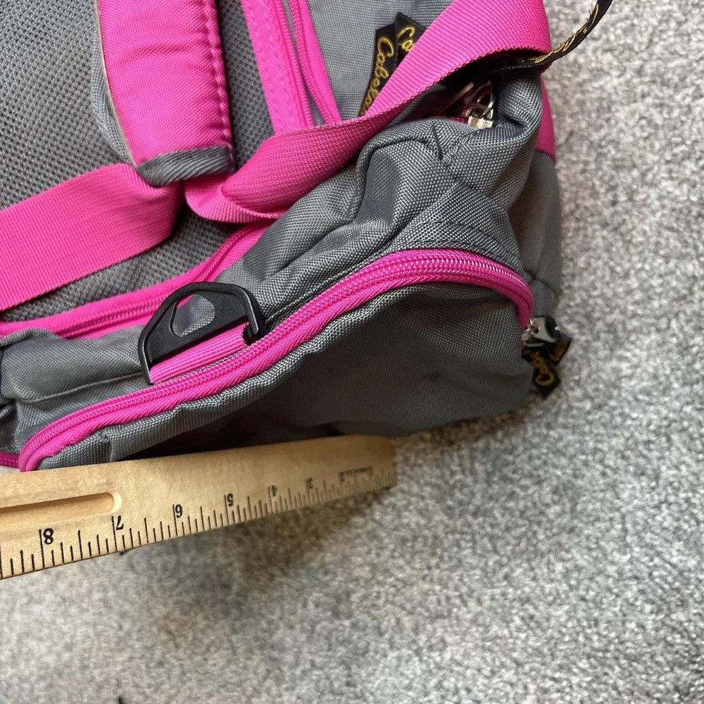 Cabela's Duffel Gym Travel Bag Gray Pink Multiple Pockets Mesh Top Carry Handles